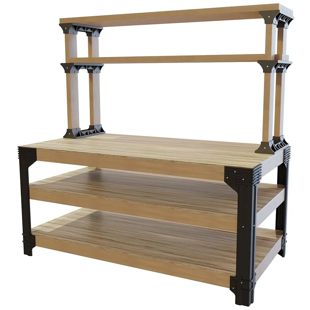 

2X4 90164Mi Custom Work Bench And Shelving Storage System, Black