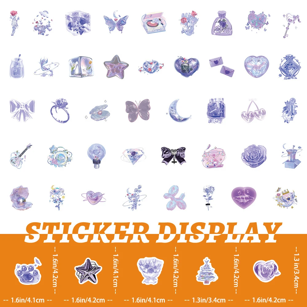 10/30/50/100pcs Cute Cartoon Purple INS Graffiti Stickers Aesthetic VSCO Decoration Decals DIY Luggage Diary Waterproof Sticker