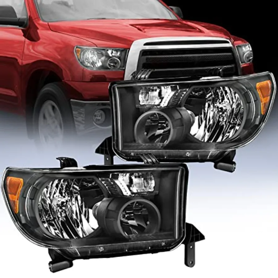 

Фара в сборе для Toyota Tundra 2007-2013, Sequoia 2008-2017, с черным корпусом, замена фар A