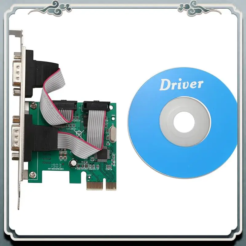 

Премиум 2X PCI-E PCI Express Dual Serial DB9 RS232 2-портовый адаптер контроллера Зеленый