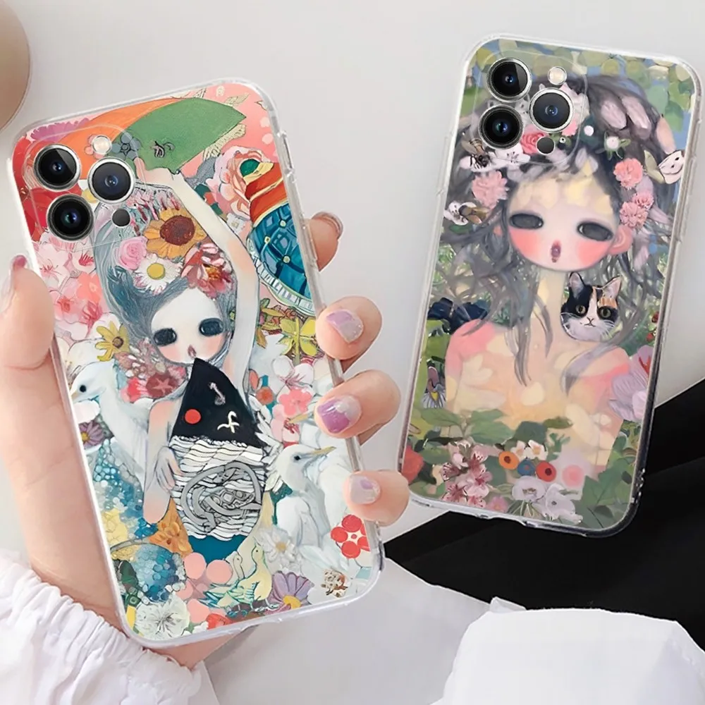 Aya Takano Phone Case For iPhone 15 14 11 12 13 Mini Pro XS Max Cover 6 7 8 Plus X XR SE 2020 Funda Shell