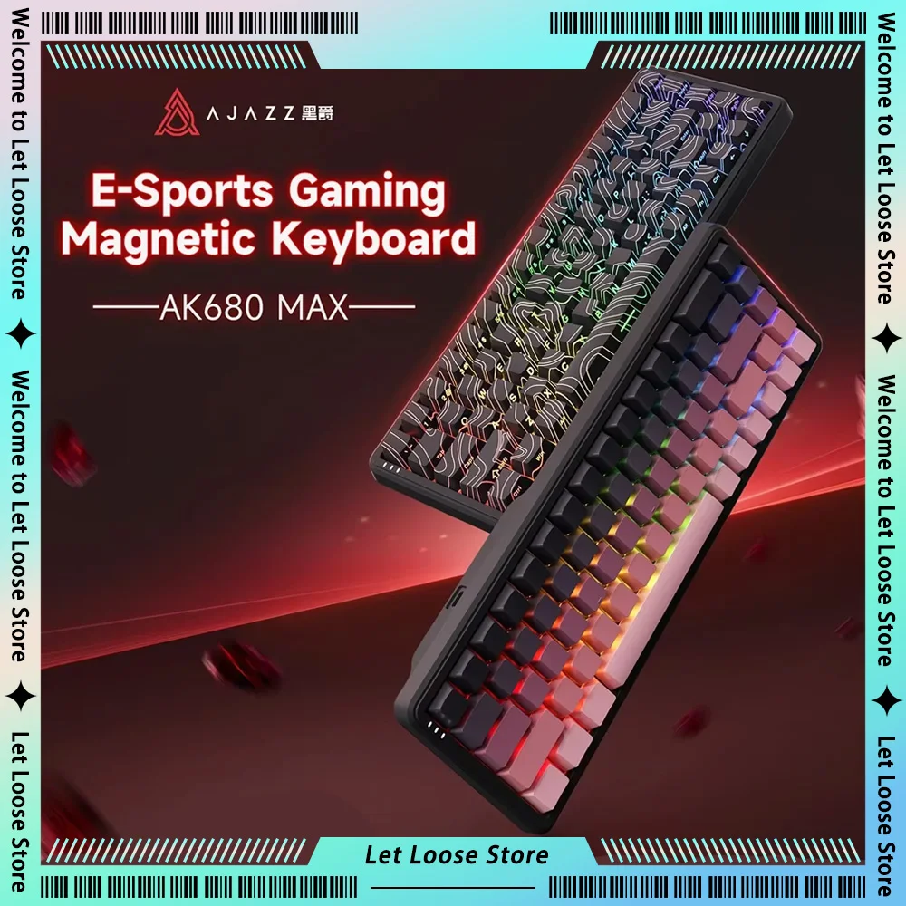 AJAZZ AK 680max magnetic switch mechanical keyboards Low Delay RGB Light custom wired game keyboard hot plug mechanical keyboard