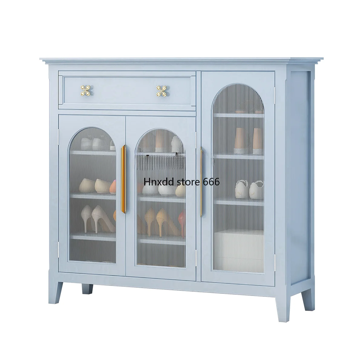 Blue Dustproof Shoe Cabinet Three Doors Two Doors Large Capacity Home Doorway Entrance Cabinet Living Room Side Cabinet