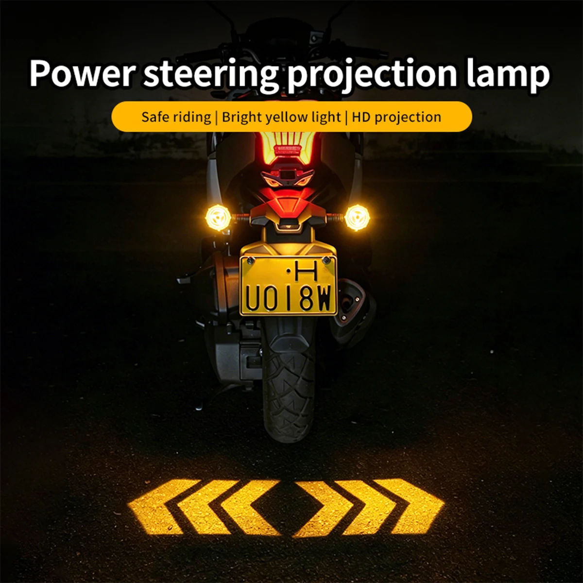 1Pair Universal Motorcycle LED Turn Signal Lamp with Projector DRL Indicator Lights RGB Flowing Flash Lamp for Electric Motor