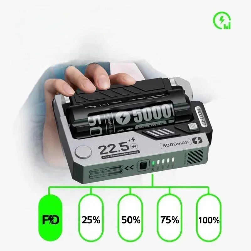 5000mAh 22.5W Fast Charging Power Bank Removable Replaceable Battery Pack External Battery Charger for IPhone Samsung Xiaomi