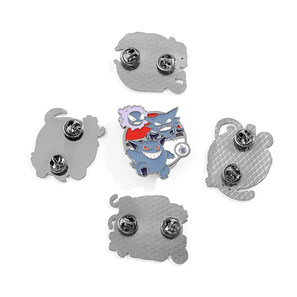 Pokemon Enamel Brooches Anime Pokémon Pikachu Charmander Gengar Eevee Mewtwo Cute Action Figure Model Metal Badges Lapel Pins