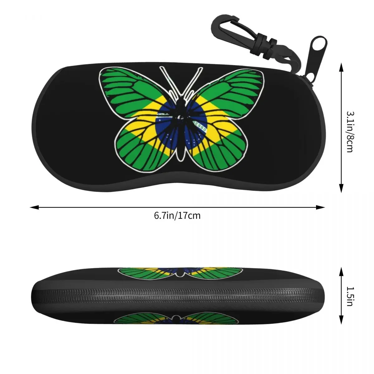 Brazilian Flag Shell Eyeglasses Case Men Women Cool Brazil Glasses  Sunglasses Box Pouch