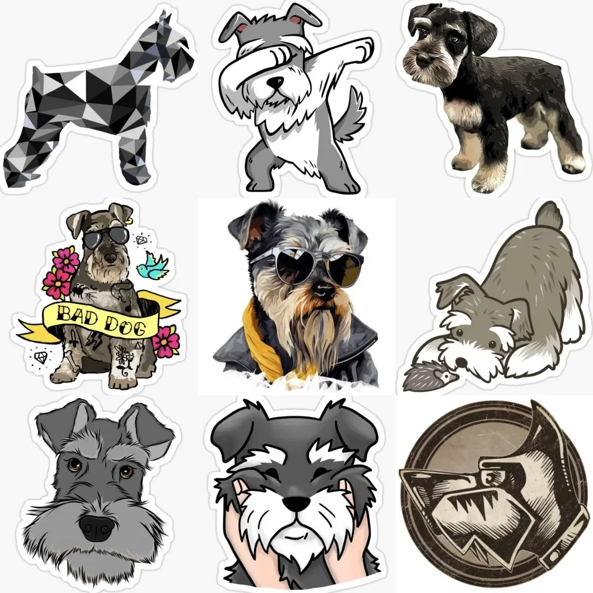 

Personalized Schnauzer Dog Pet PVC Sticker for Decorate Car Bike Camper Truck Laptop Wall Off-road Helmet Room Decal Accessories