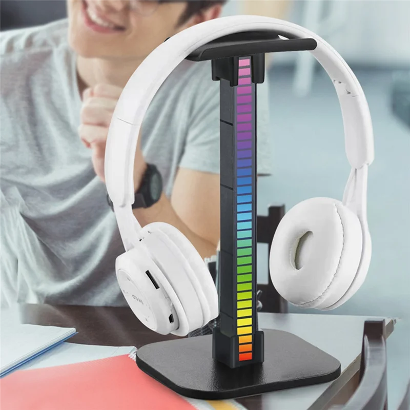 RGB Headphone Stand Game Headset Desk Display Holder LED Base USB Pickup Light Headset Support Bracket-B