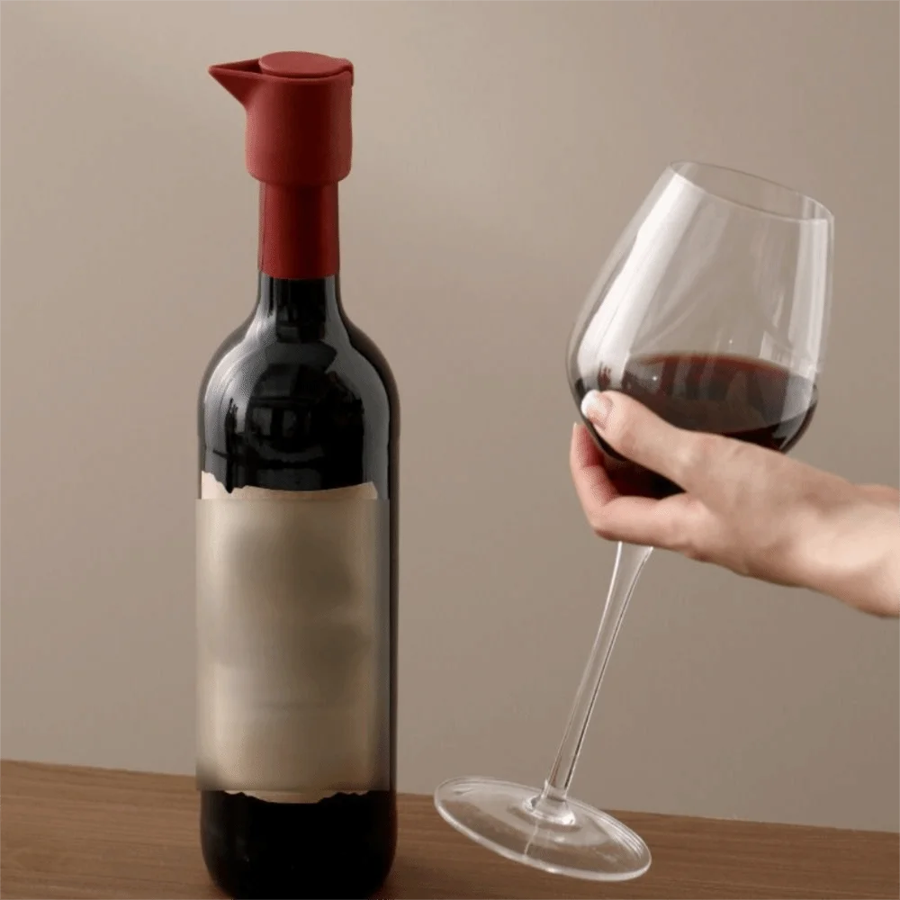 2 قطعة التوقف النبيذ سيليكون النبيذ سدادة مانعة للتسرب على شكل حرف V صب صنبور زجاجة مشروبات السدادة محكم غطاء زجاجة النبيذ الطرف