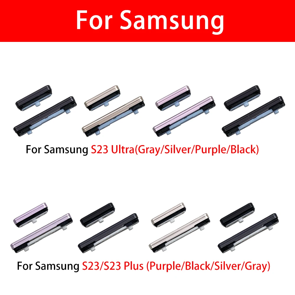 For Samsung S22 S23 Plus Ultra 5G Power Button + Volume Side Button Key Replacement Parts