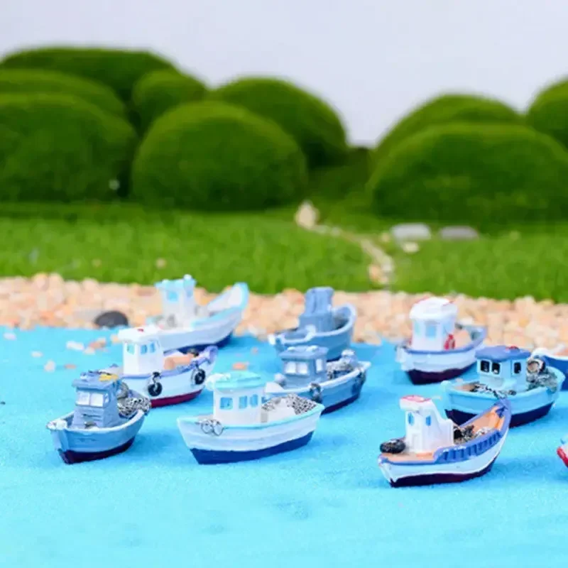 Newly Miniature Mini Boat Model Fishing Ship Toy DIY Craft Home Tabletop Decoration  Sailing Speedboat Decor Toys Decoration