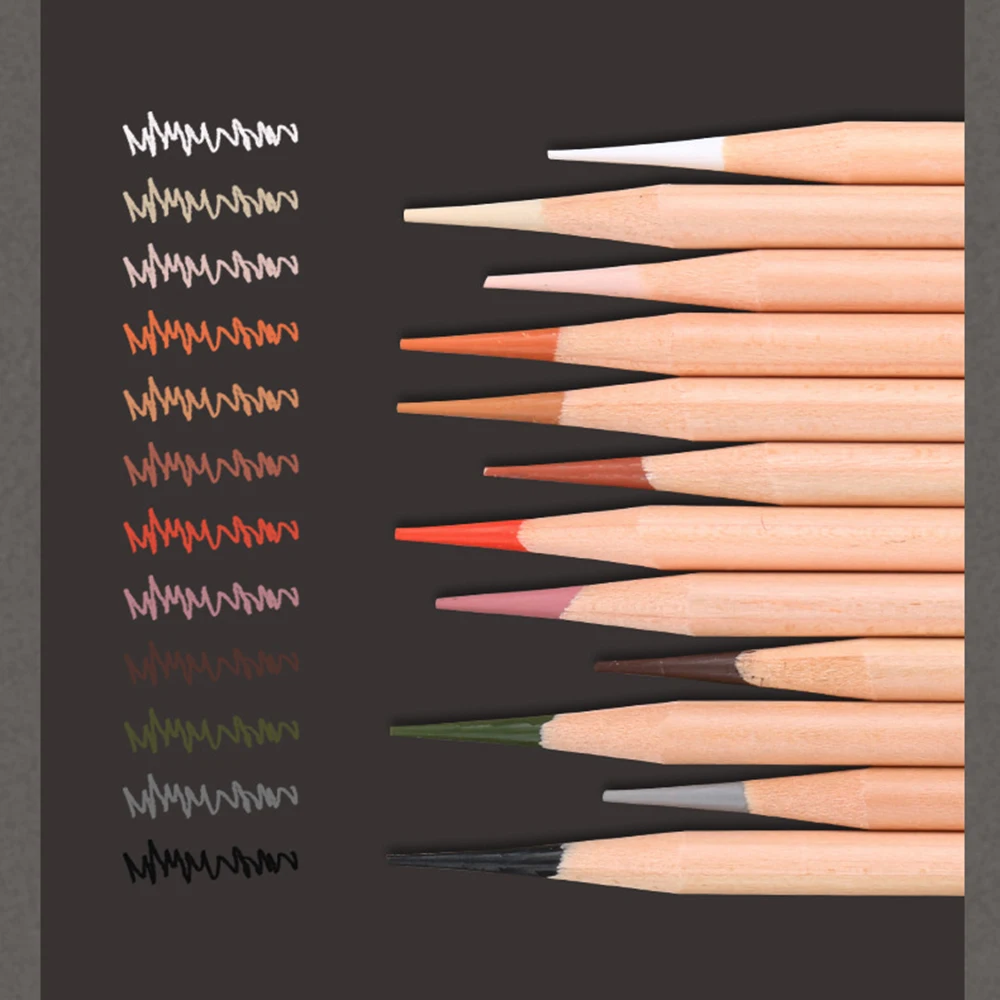 6 Stück weiße Kohle-Skizzenbleistifte, 12 Farben Buntstifte zum Skizzieren – Detail 6