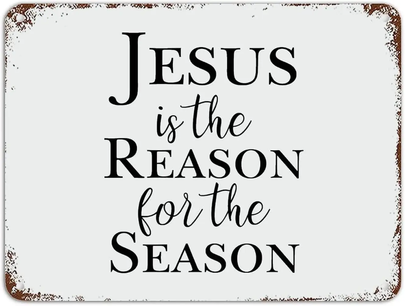 12x16in Merry Christmas Tin Sign Christmas Quotes Jesus is the Reason for the Season Aluminum Xmas Metal Sign Christmas Cabinet