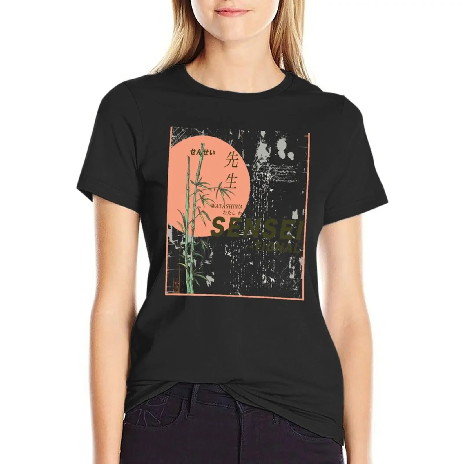 

Sensei Japanese T-Shirt summer tops Female clothing cute clothes cute tops t shirts for Women graphic