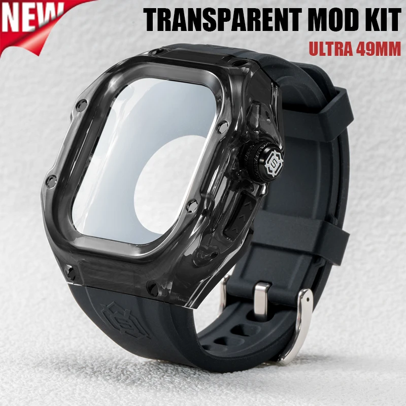 

Luxury Modification Mod Kit for Apple Watch Ultra 2/Ultra 49MM Silicone Strap+Case IWatch Series 49mm High Quality Accessories