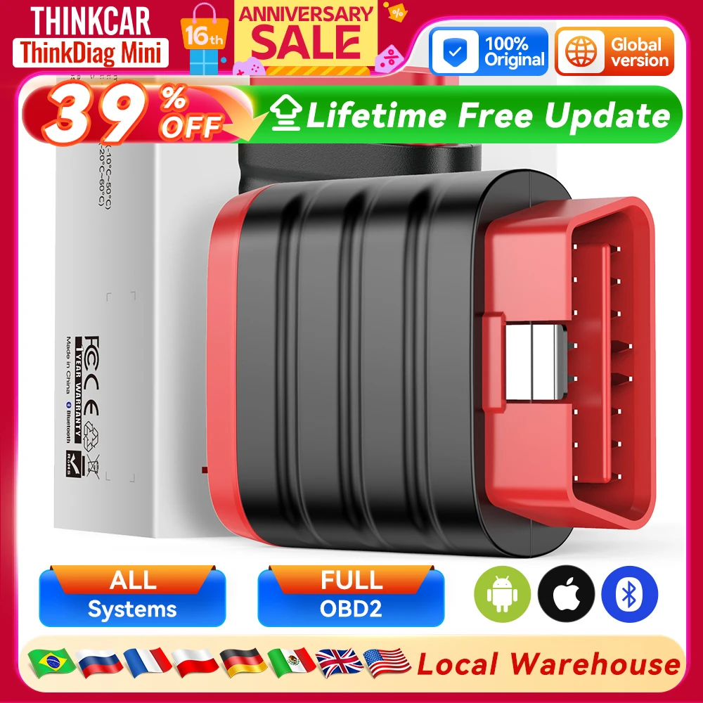 

Мини-сканер THINKCAR THINKDIAG OBD2, Автомобильные диагностические инструменты, считыватель кодов, автомобильный полный диагностический инструмент OBD 2