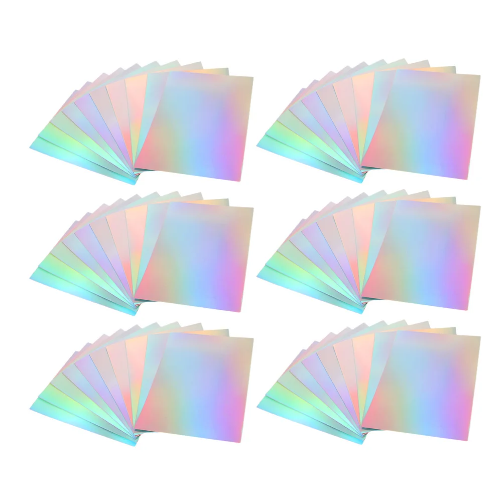 60 قطعة مرآة معدنية البطاقات ورقة قزحي الألوان المجسم احباط ورقة A4 DIY بها بنفسك الحرف بطاقة صنع سجل القصاصات لوازم