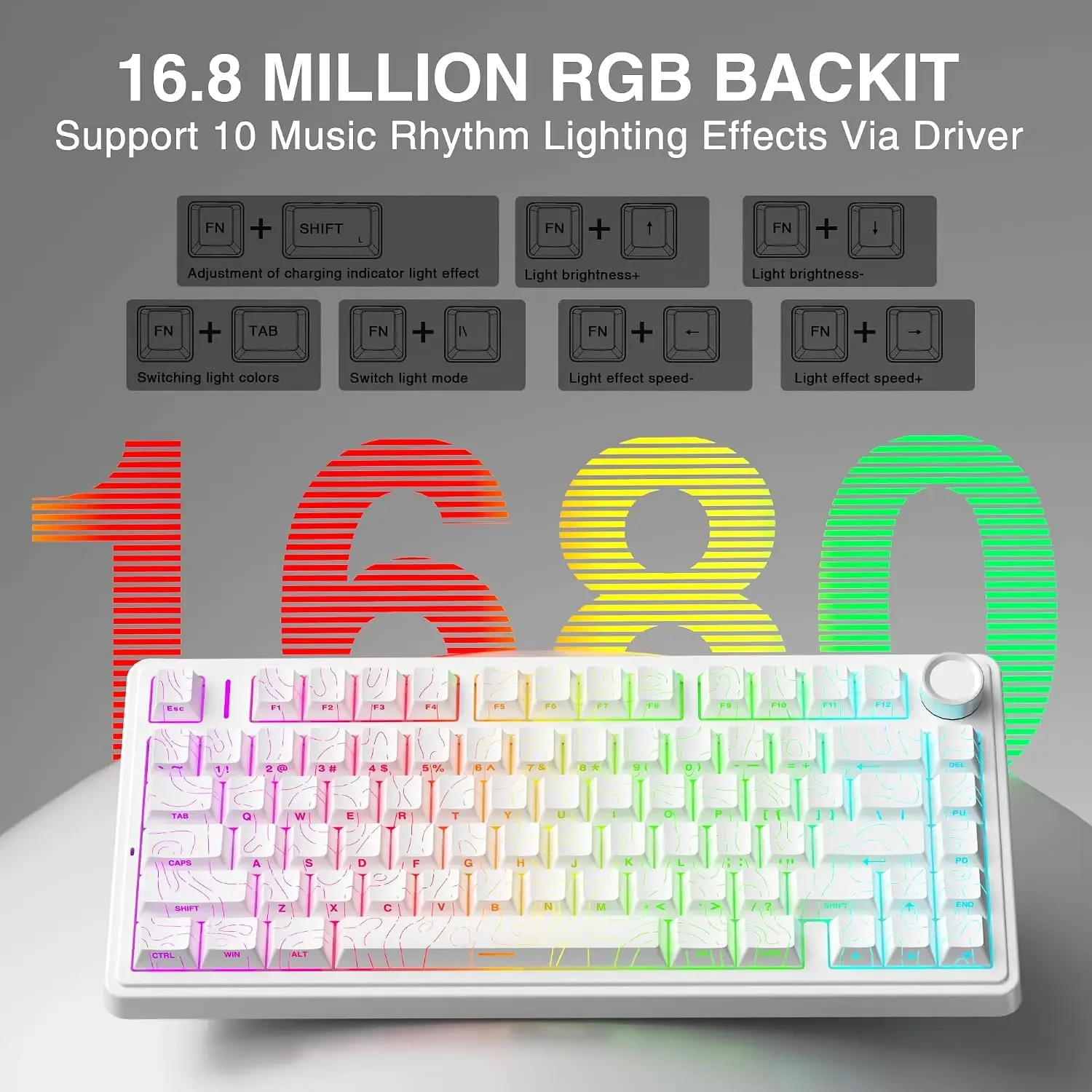 AULA F75 HE Magnetic Keyboard 75% Gaming Mechanical Keyboard Rapid Trigger Switch Adjustable Actuation Hall Effect RGB Wireless - view 4