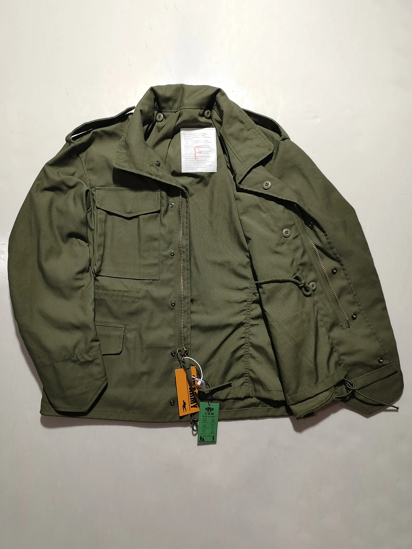 American High-End Original Military Green M65 Style Men's Waterproof Cotton Jacket Outdoor Hunting Coat Warmth Protection