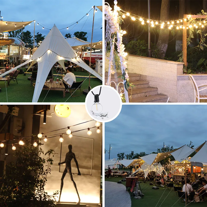 Imagem -06 - Led ao ar Livre Luzes da Corda à Prova Ddimmable Água Pode Ser Escurecido Lâmpada Led para Jardim Vintage Pátio Festa de Casamento S14