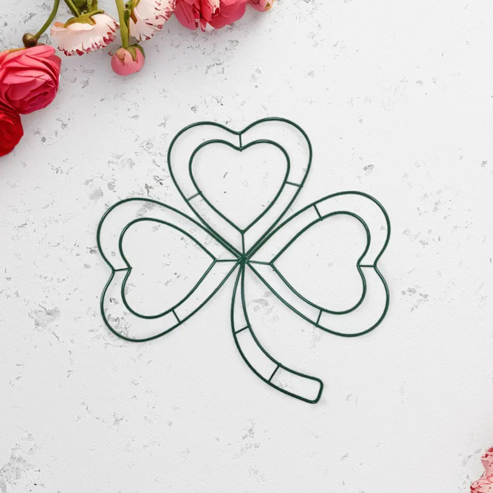 3Pcs St Patricks Day Door Wreath Shamrock Green Iron Clover Ring Hanging Irish Festival Decorations St Patricks Day Door Sign