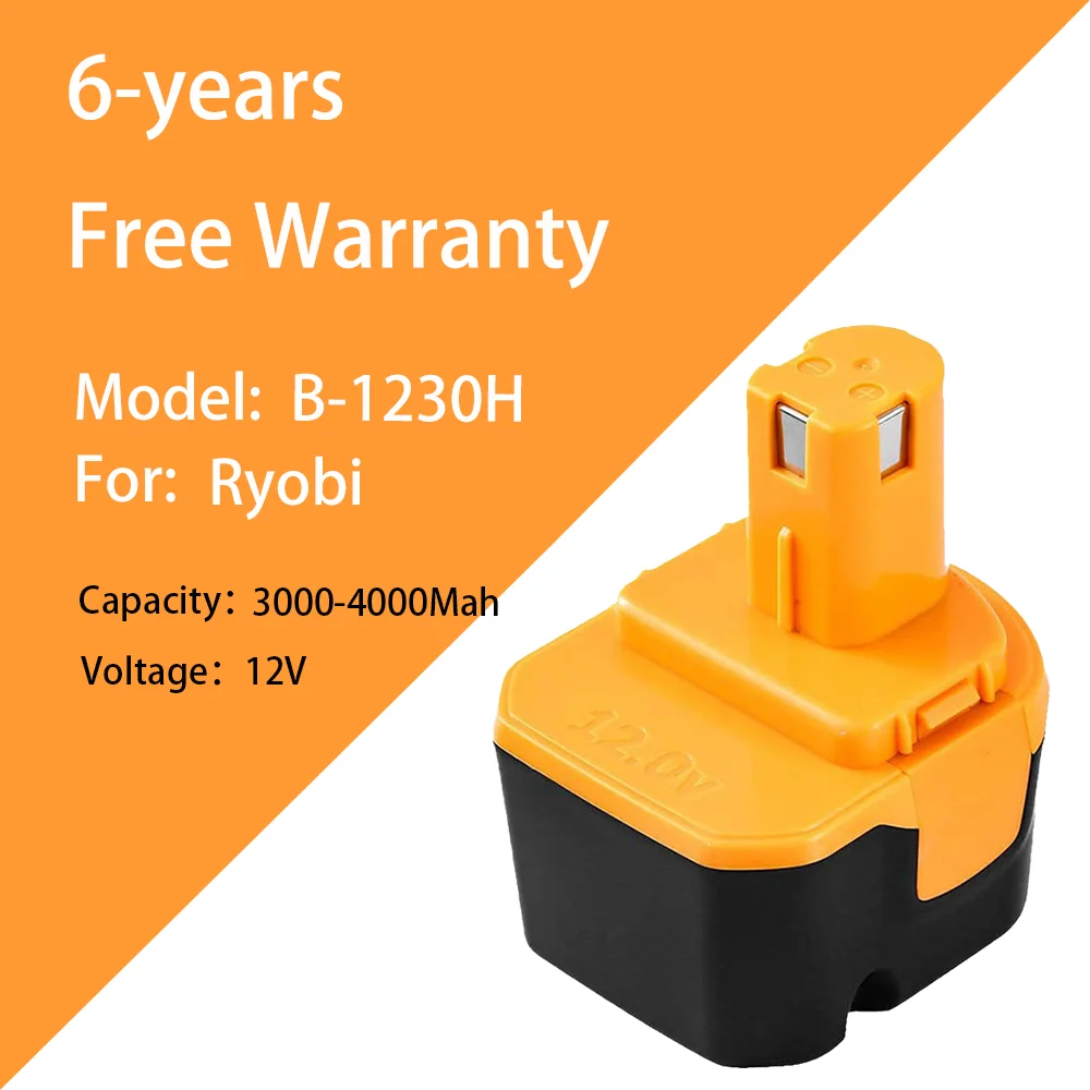 

Real high capacity battery pack, For Ryobi 12V A B-1230H 1400652 Nickel cadmium wireless power tool battery pack