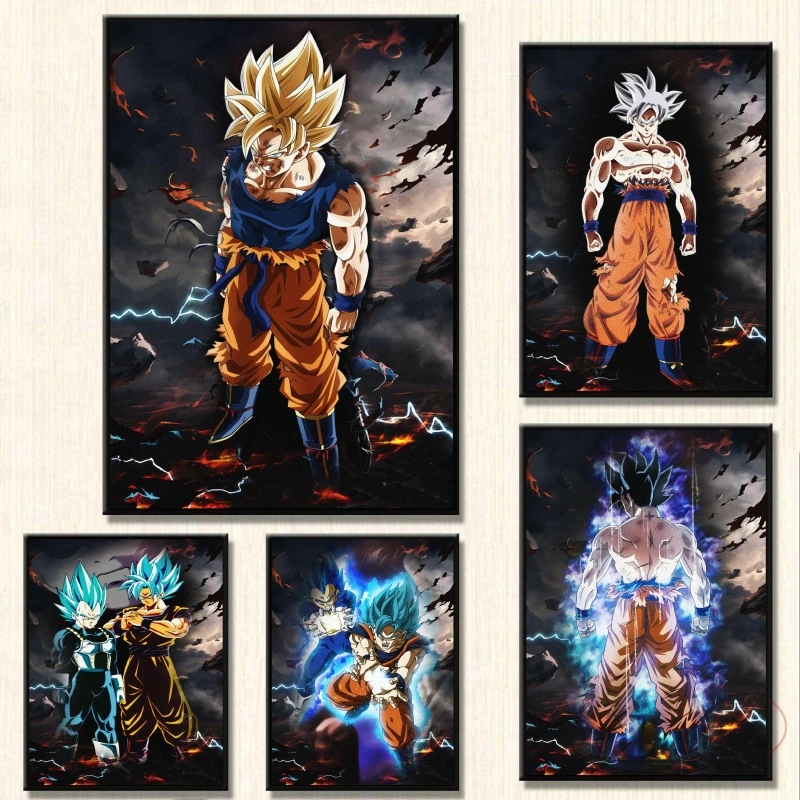 

Dragon Ball Posters and Prints Modular Painting Living Room Cartoon Character Picture Friends Gifts Modern Home Wall Stickers