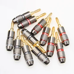 YT 4/8/12PCS Monster Banana Plug 24K Gold Plated Pure Copper Speaker Adapter Screw Speaker Plugs Audio Connectors