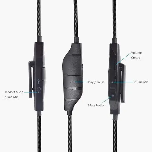 Hochwertiges Audiokabel für Logitech G933 G933S G633 G635 3,5mm auf 3,5mm Stecker Tuning geflochtener Draht – Detail 2