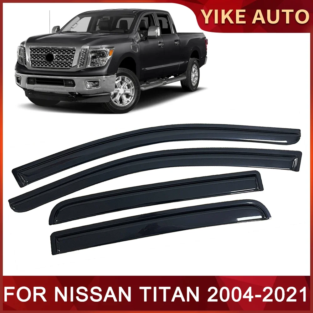 

Оконный козырек для NISSAN TITAN 2004-2021, дверной козырек с защитой от ветра, солнца, дождя, боковые окна, ветровые дефлекторы для авто