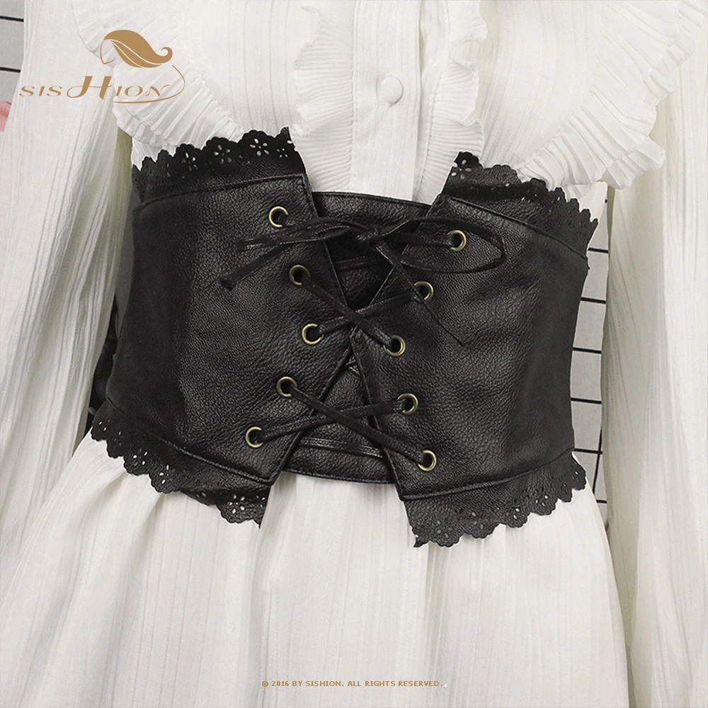 

2024 New Women Elastic Corset Elastic Belt Black Women Stretch Belt Vintage Wide Bandage Waist Leather Corset Belt VB0013