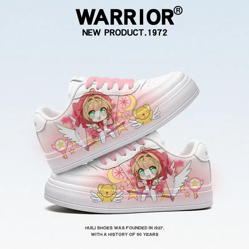 Cute Cartoon Kawaii Kinomoto Sakura Board Shoes Spring and Autumn Cartoon Small White Shoes Low Top Casual Sports Shoes