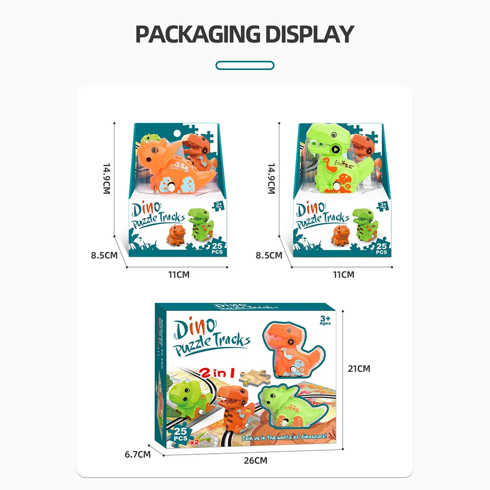 ديناصور نموذج سيارة لعبة هدية الأطفال Diy بها بنفسك المشهد بناء المسار لعبة السيارة 2 في 1 التعليمية اللعب نموذج سيارات الدراجات