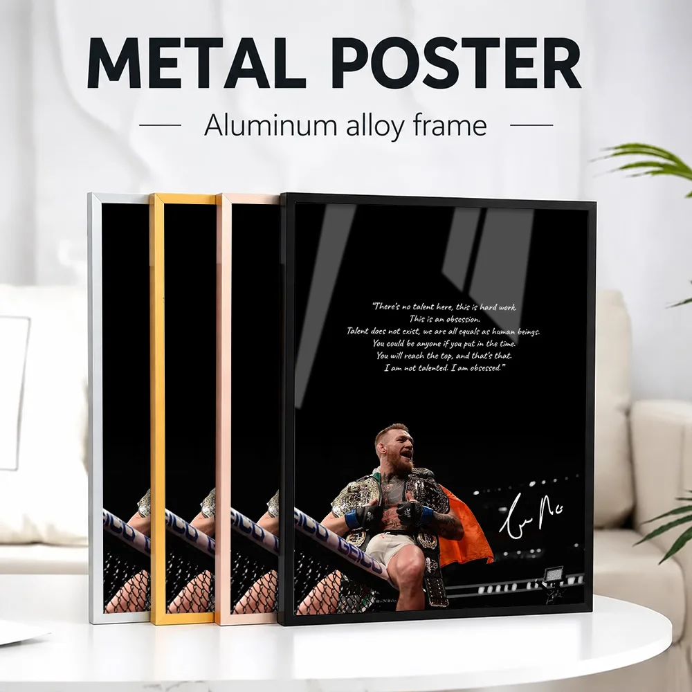 Conor McGregor Motivational Quote Metal Poster With Aluminum Alloy Frame Personalized Photo Bold Fight Style Wall Art For Gym