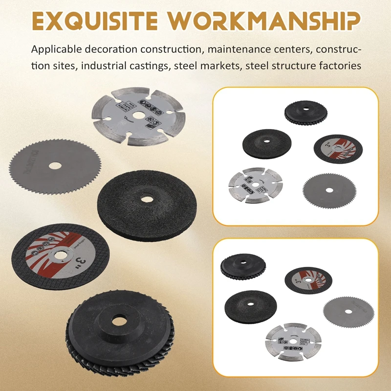 5 pz/set 75Mm disco da taglio 3 pollici mola per la lavorazione del legno pietra marmo taglio rettifica lama per sega per smerigliatrice angolare