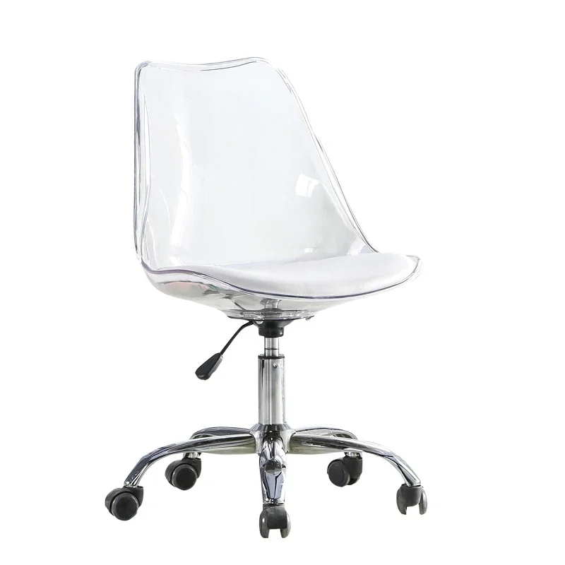 Transparent Backrest Computer Chair Swivel Lifting Chair Simple Transparent Acrylic Office Chair Home Furniture