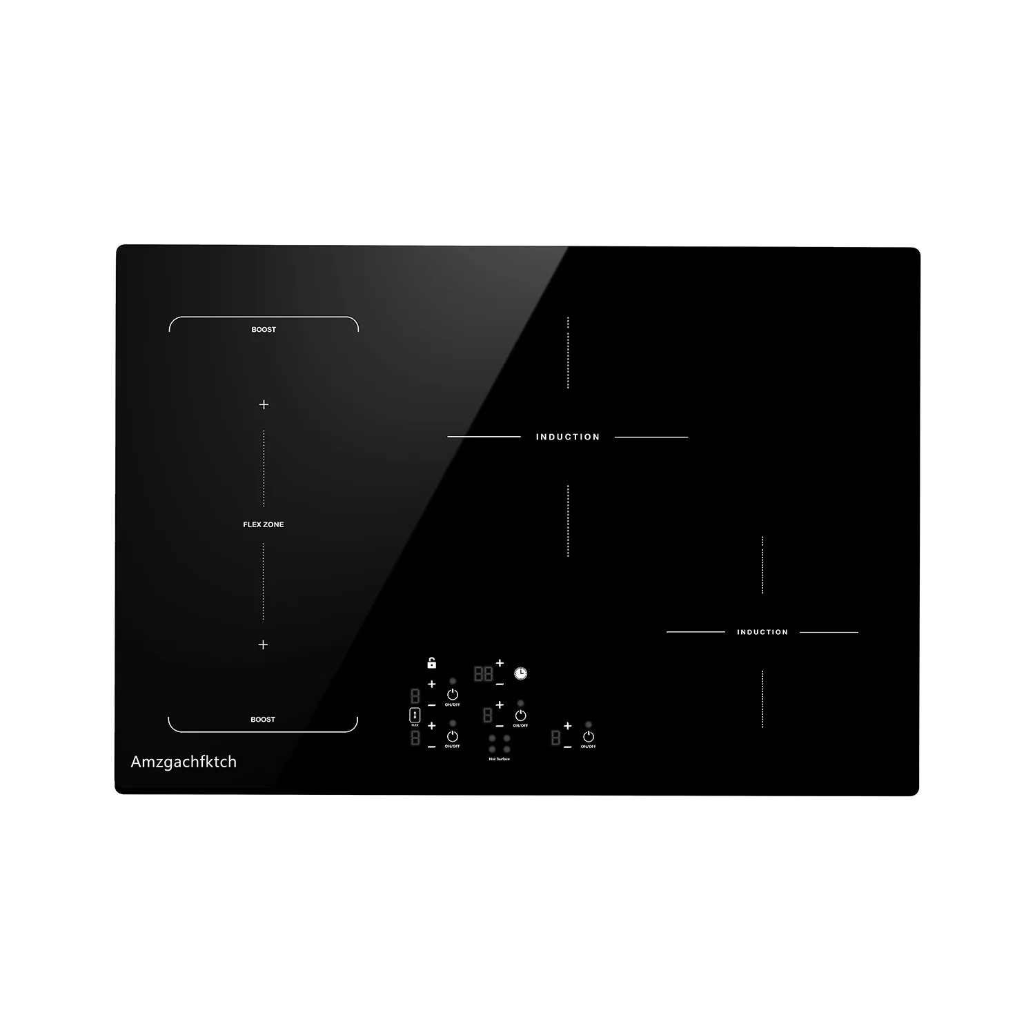 30 Inch Induction Cooktop - 4 Burner Built-In Electric Stove with Bridge-SYNC, Booster, Timer & Child Lock | 9000W  Black Glass