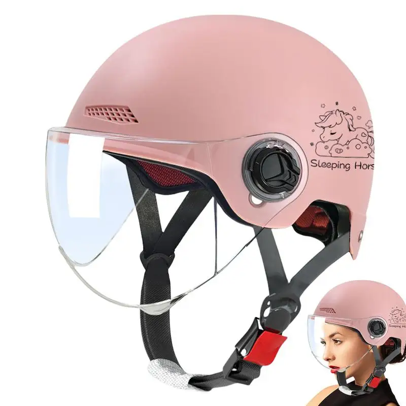 

Motorcycle Helmet Electric Motor Car Scooter Bike Open Face Half Helmet Anti-UV Safety Hat Bicycle Cap for Men Woman