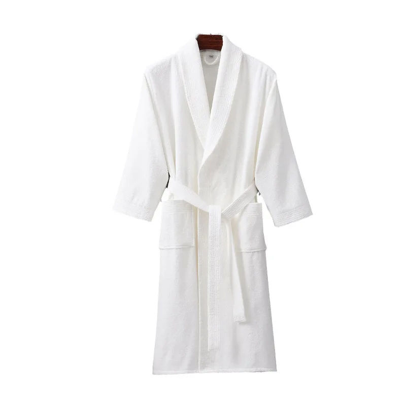 100% Cotton Terry Towel Bathrobe Robe Man And Women Kimono Dressing Gown Sleepwear Water Uptake Hotel Swimming Robe