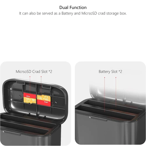 Imagen 2 del producto Cargador de batería rápido para Insta360 X5, doble estuche de carga rápida, Hub de cargador para accesorios Insta 360 X5