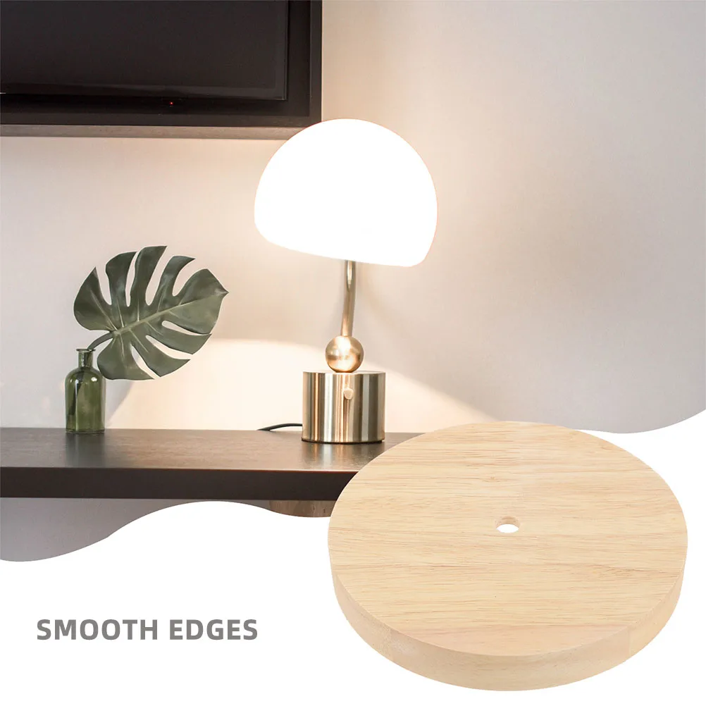 2pcs Wooden Lamp Base Round Solid Wood Diy Led Lights Stand Display Base Led Display Stand For Bedroom Study Home Decor Night
