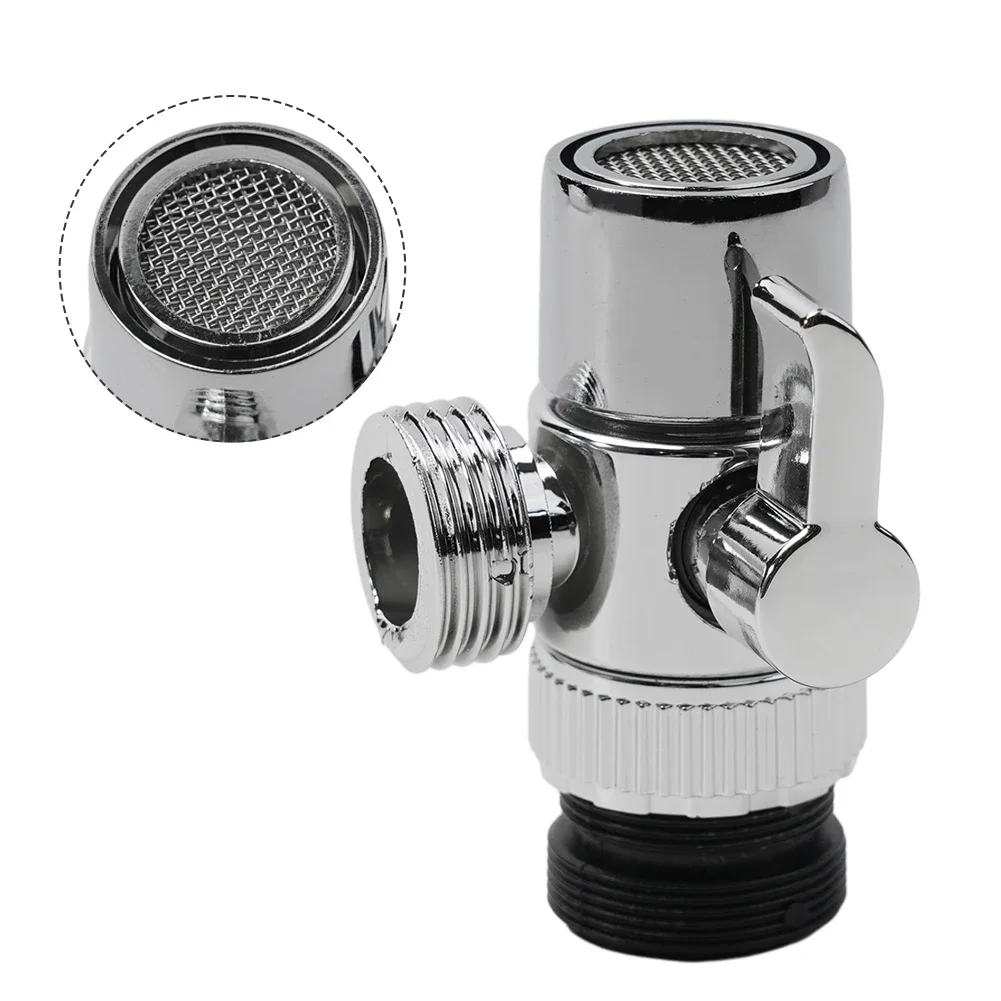 Water Tap Connector Sink Splitter Faucet Adapter Faucet Diverter Home Improvement 1pc Chrome M22 X M24 Plastic