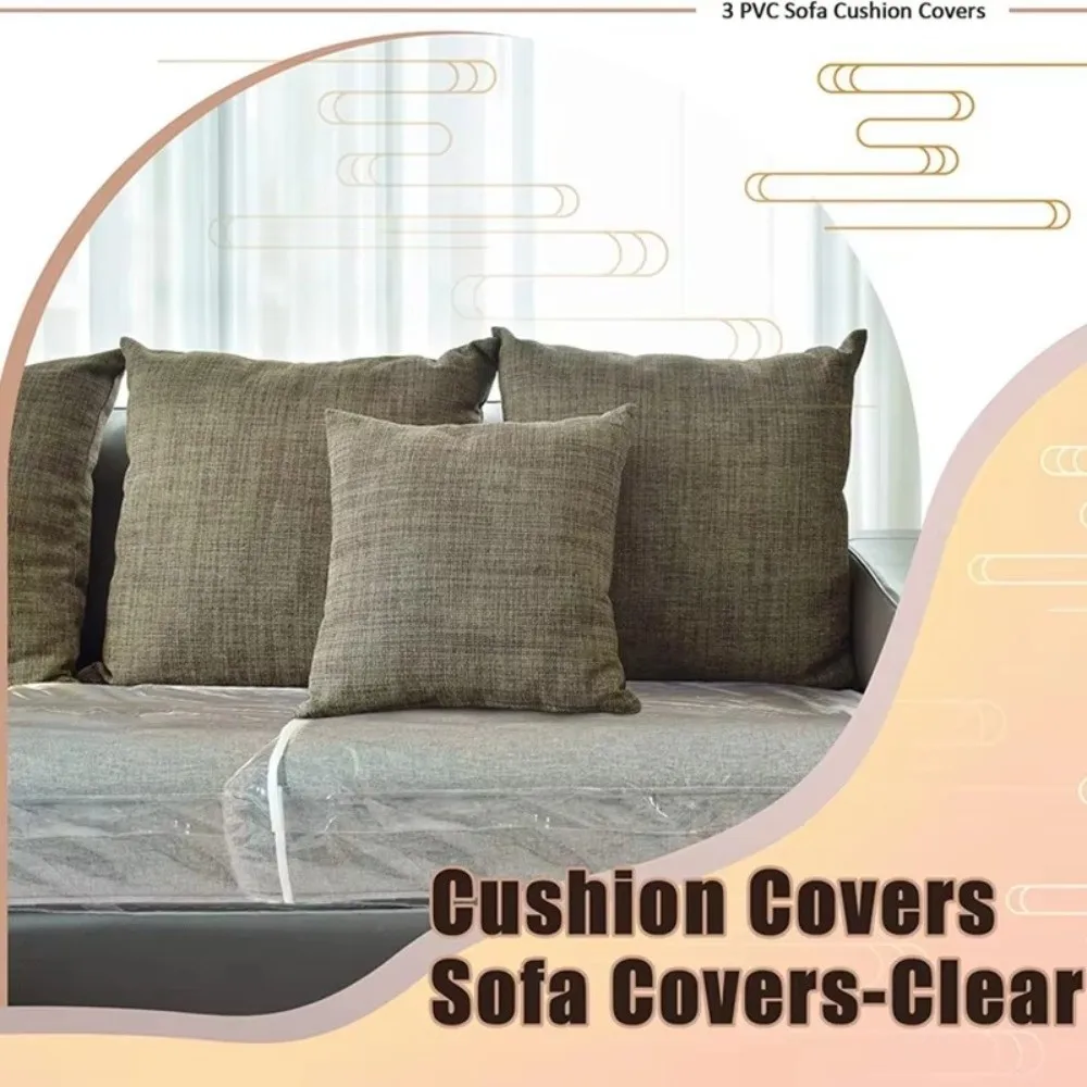 Waterproof Sofa Cushion Cover Transparent PVC Furniture Protection Case Dustproof Furniture Masking Cover Sofa Protection