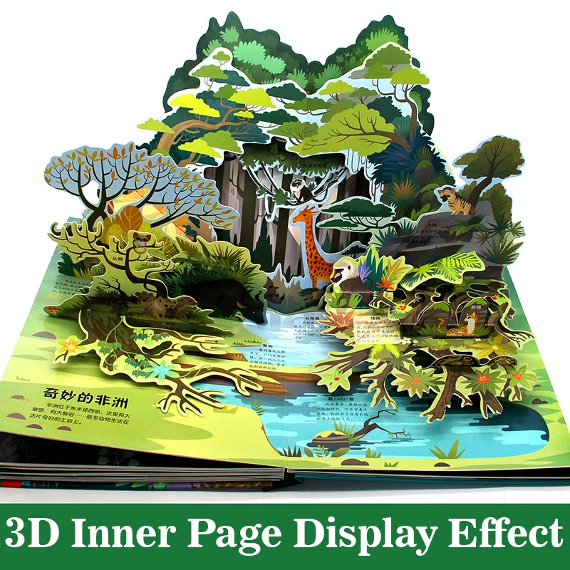 Our Body/Explore the Ocean Children's 3D Pop-up Book Flip Book 3-10 Years Old Popular Science Encyclopedia Toys For Kids