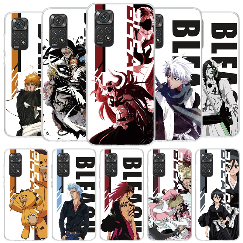 Anime Bleach Ichigo Kenpachi Cover Phone Case For Xiaomi Redmi Note 13 12 11 10 Pro Plus 12S 11S 11T 11E 10S 9 9S 8 8T 7 Soft Fu