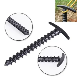 Clavijas para tienda de campaña al aire libre, clavos de tierra, estacas de anclaje de tornillo, clavos para tienda de senderismo, accesorios para tienda de campaña, 1 unidad