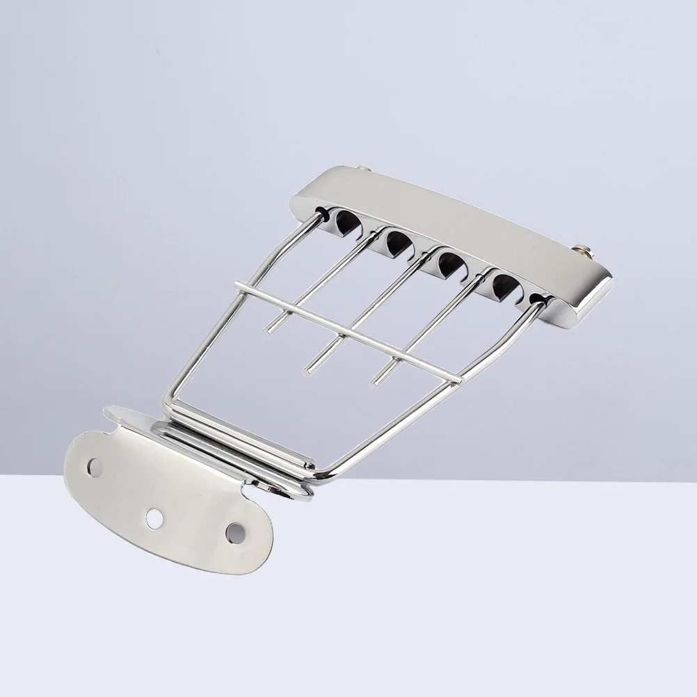 

4 String Tailpiece Bridge Plated Steel Zinc Alloy Replacement Part for Jazz Bass Guitar Reliable Durable Guitar