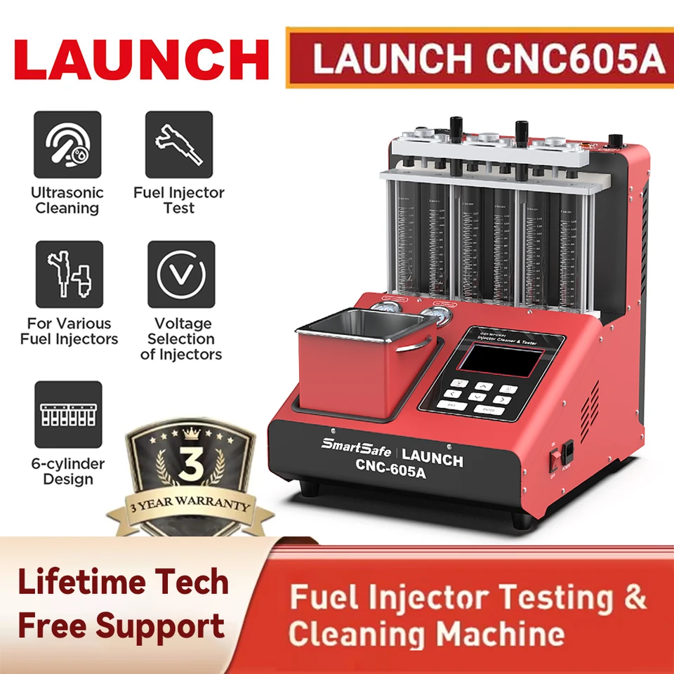 LAUNCH CNC605A Fuel Injector Cleaner & Tester Machine 6 Cylinders
