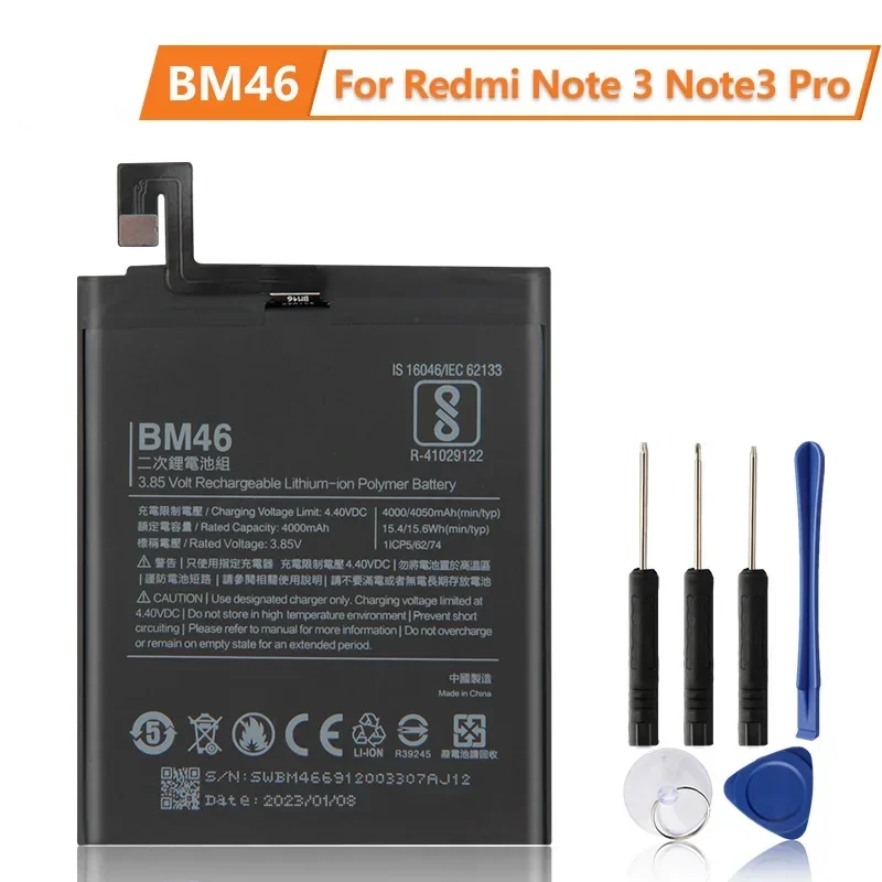 Production Date 2024 Replacement Battery BM46 For Xiaomi Redmi Note 3 Pro Redrice Note3 High Quality Phone Batteries 4050mAh